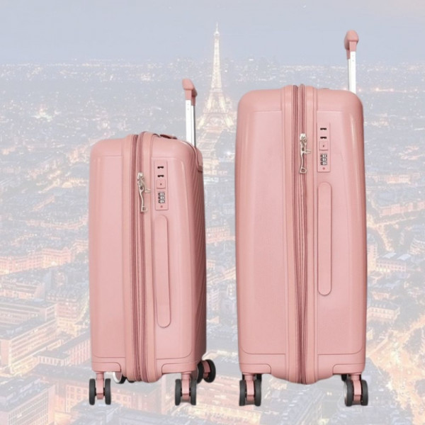 Практични авио куфари с четири колелца, въртящи се нa 360 градуса, полипропилен - ROSE 2333 20+24 инча